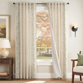 jinchan Winslow Lined Linen Curtains 84 in Panels - Vintage Floral