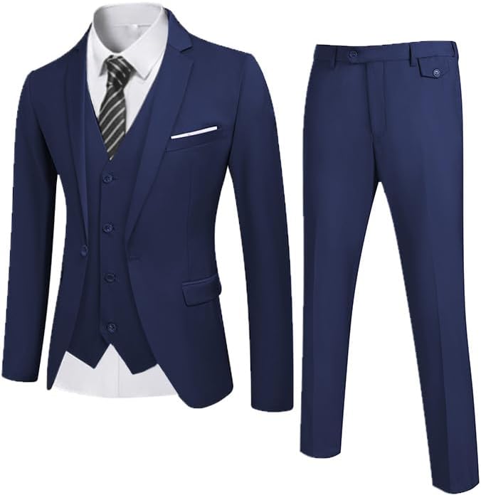 Stylish COOFANDY Men's 3 Piece Wedding Suit Set for Any Occasion