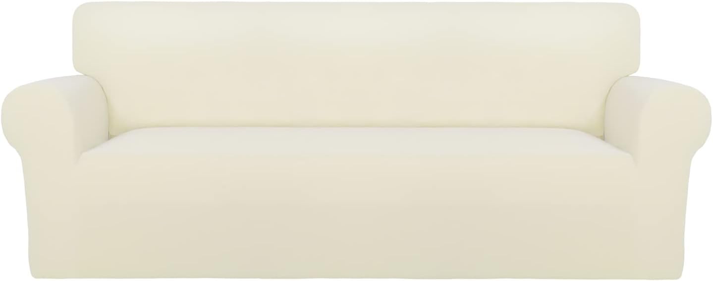 PureFit Super Stretch Sofa Slipcover for Oversized Sofas in Ivory