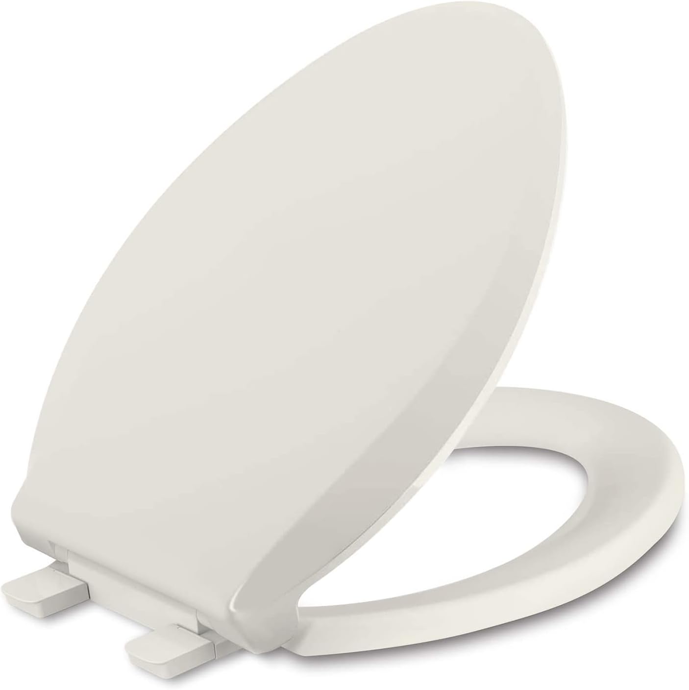 Elongated Toilet Seat with Quick-Release Hinges for Comfort