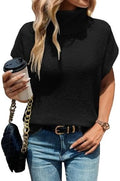 WDIRARA Turtleneck Cap Sleeve Sweater Vest Pullover - Effortless