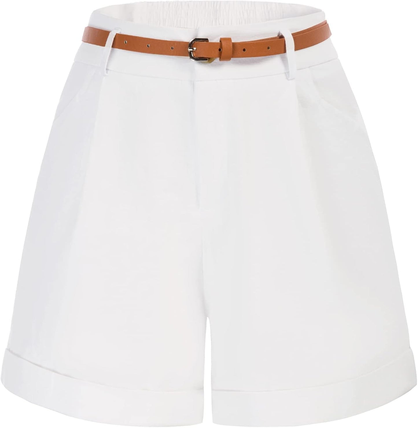 Bermuda Shorts for Women with Elastic Waist and Pockets