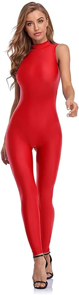 Speerise Women Sleeveless Turtleneck One Piece Romper for Yoga