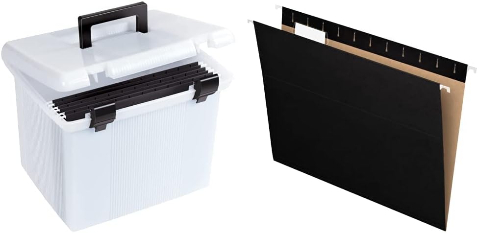 Pendaflex Portable File Box with Hanging Folders for Easy Storage