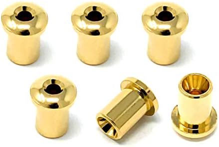 Enhance Tone: Gold Top Mount Guitar Ferrules (Set of 6) - Vintage Forge