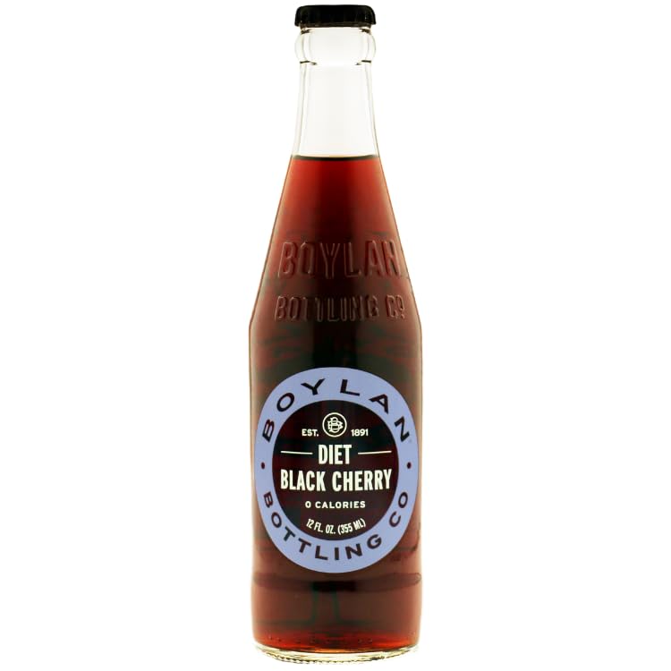 Boylan Bottling Craft Diet Black Cherry Soda 12oz Glass Bottles