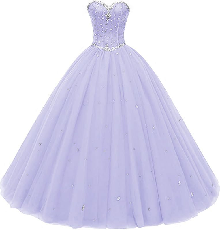 Women's Sweetheart Ball Gown Tulle Quinceanera Dresses for Prom