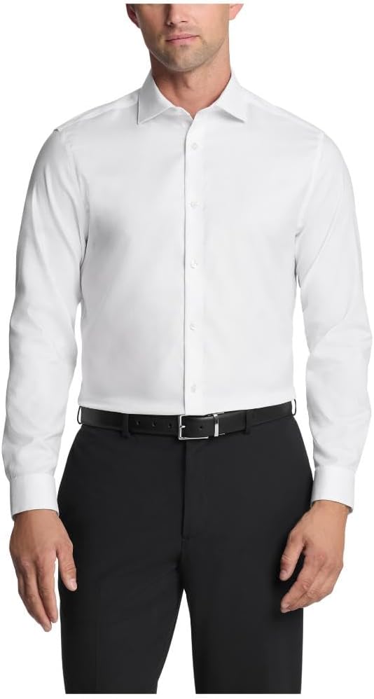 Calvin Klein Men's Dress Shirt Slim Fit Non Iron Stretch Solid