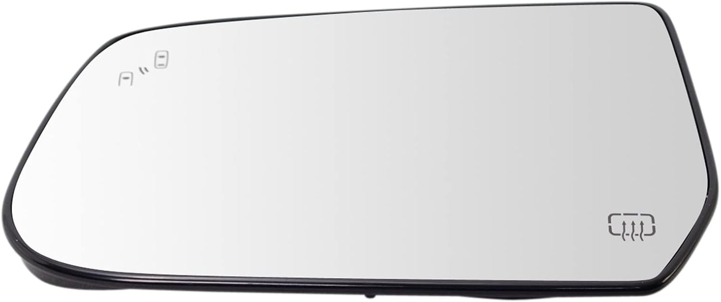 TRQ Driver Side Heated Mirror Glass with Blind Spot Indicator