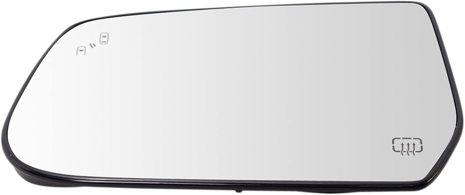 TRQ Driver Side Heated Mirror Glass with Blind Spot Indicator