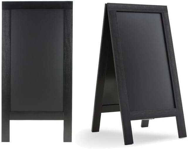 Sandwich Board 40in x 20in Solid Pine Wood Rustic Black 2Pack