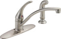 Delta Foundations Brushed Nickel Kitchen Faucet with Side Sprayer
