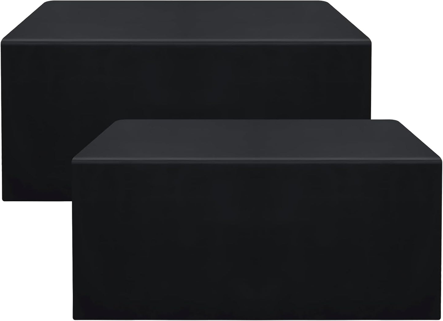 Fitted Black Tablecloths for 8 Foot Rectangle Tables - 2 Packs