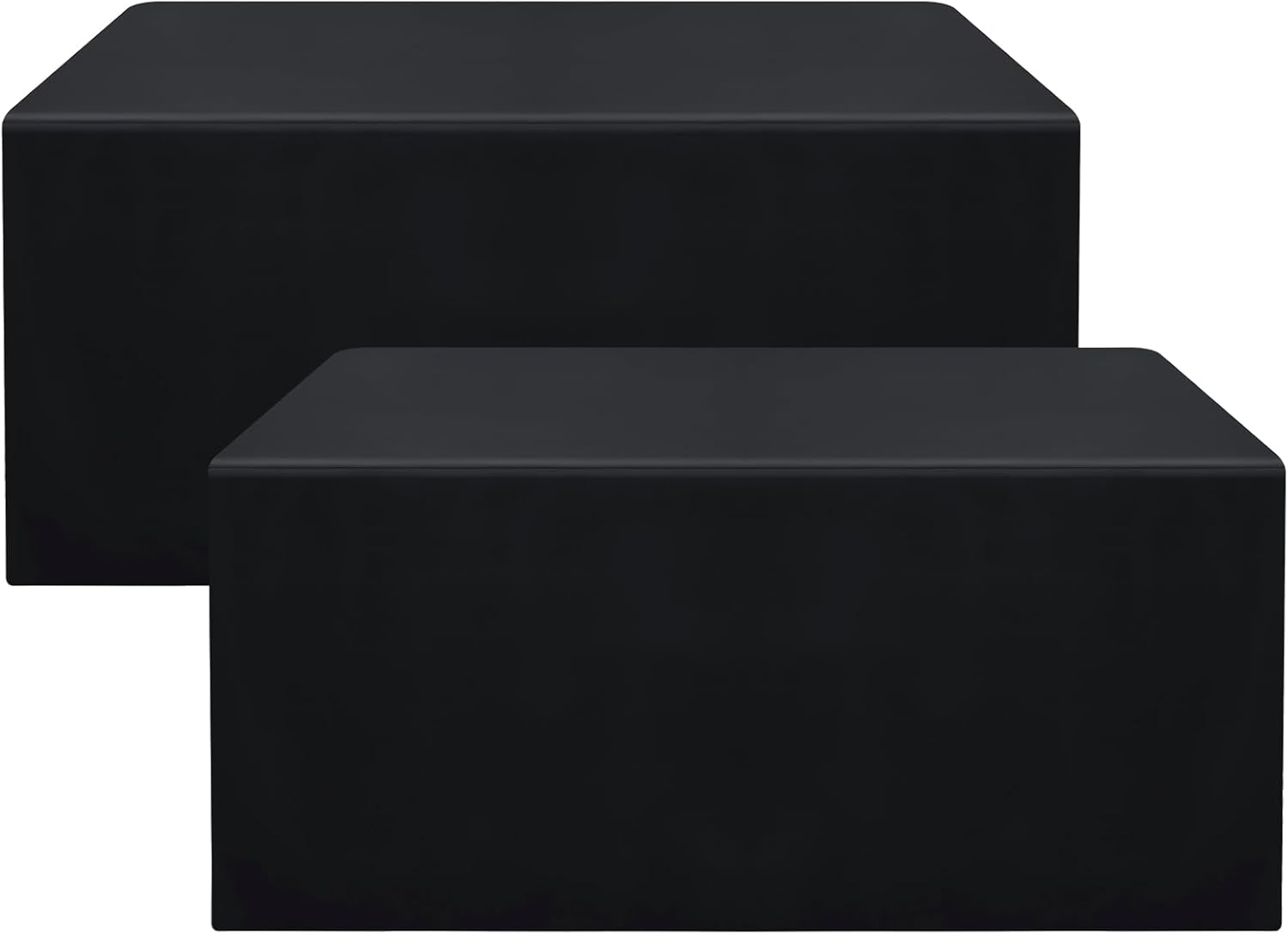 Fitted Black Tablecloths for 8 Foot Rectangle Tables - 2 Packs