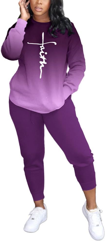 Comfy Two Piece Outfits for Women Casual Long Sleeve Sweatsuits