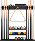 Pool Cue Rack Wall Mount - 6 Cue Bamboo Holder for Game Room