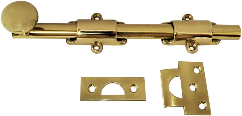 QCAA Solid Brass Dutch Door Bolt for Secure Home Improvement