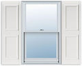 15 in x 71 in Raised Panel Vinyl Exterior Shutter Pair - Paintable