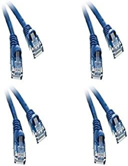 4 Pack Cat5e Ethernet Patch Cable 35 Feet Blue for High Speed