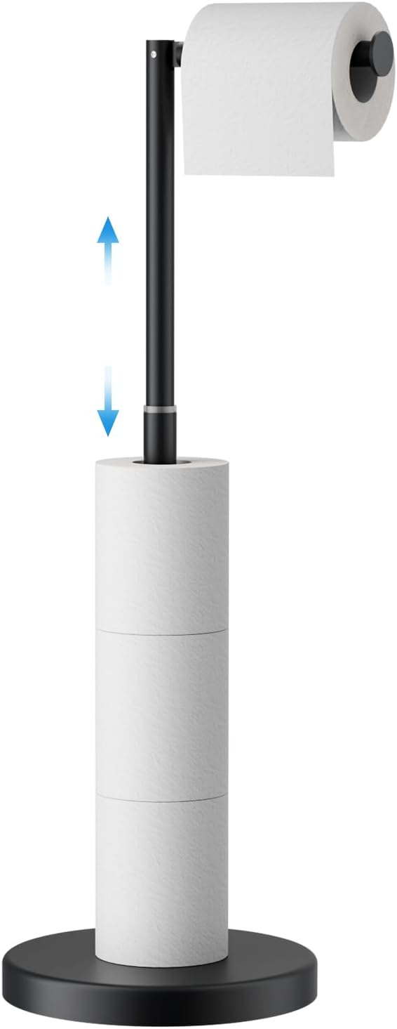 Adjustable Stainless Steel Toilet Paper Holder Stand for Storage
