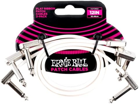 Ernie Ball Flat Ribbon Patch Cable 3-Pack for Musicians