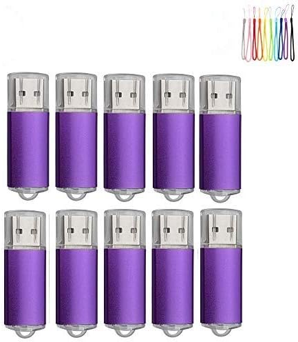 10PCS USB Flash Drive Pen Drive Memory Stick 16GB Purple