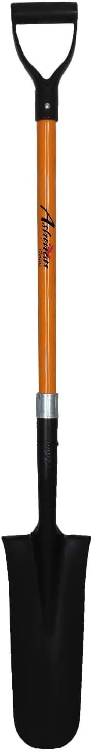 Ashman Drain Spade Shovel - 48 Inch Long Handle for Gardening