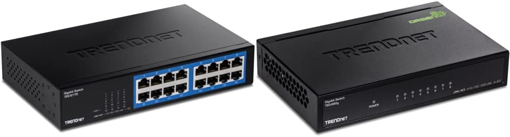 16-Port Gigabit Desktop Switch and 8-Port GREENnet Switch Bundle