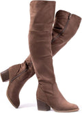 Thigh High Boots Sexy Stacked Block Heel Boots Over the Knee