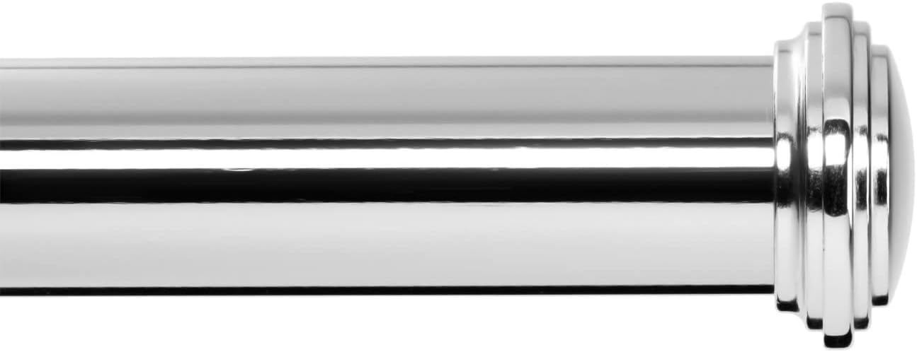 Ivilon Decorative Window Curtain Rod with Chrome End Caps