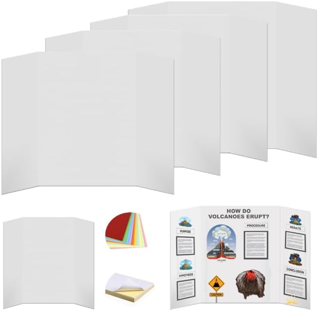 Tri-fold Poster Boards 48 x 36 Inches for School Projects