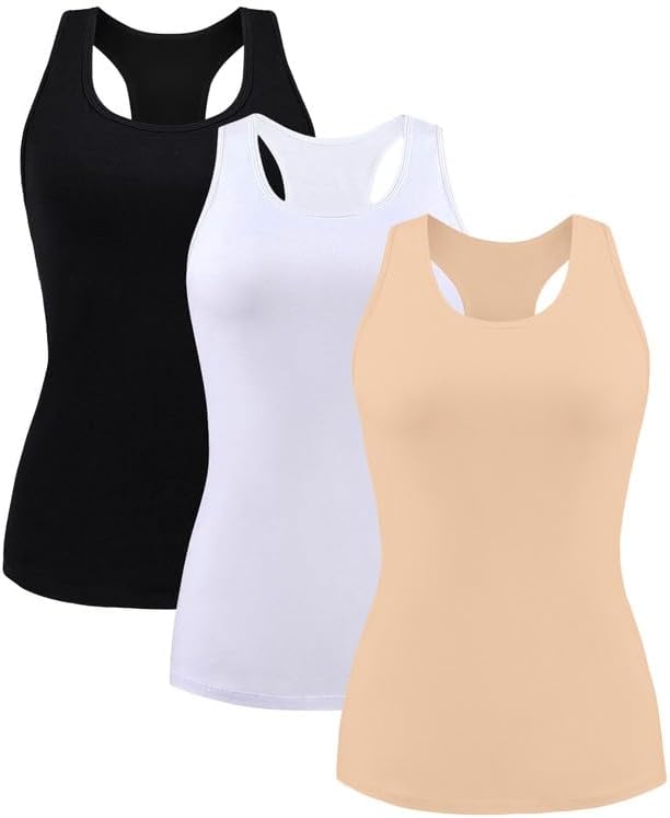 beautyin Women Tank Top with Shelf Bra for Yoga and Workouts