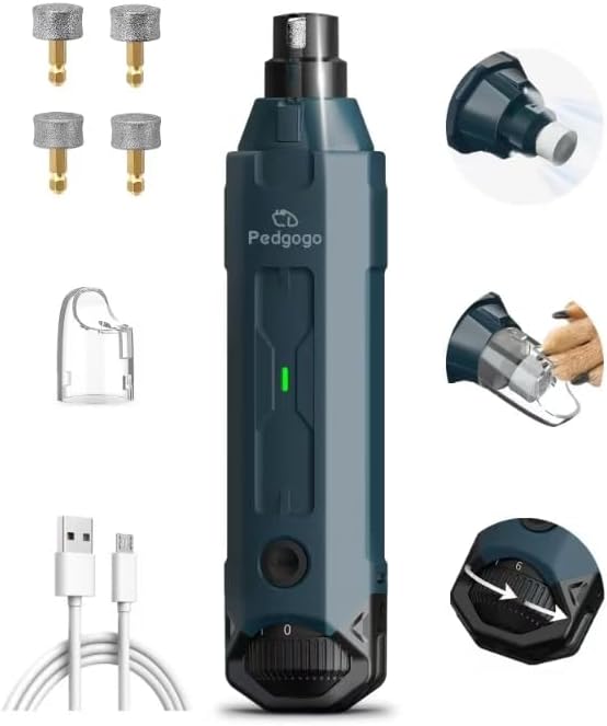 Dog Nail Grinder Super Quiet with 6-Speed & LED Lights