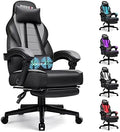 Big and Tall Gaming Chair with Massage and Footrest - Ergonomic