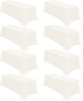 90 x 132 in Ivory Tablecloth 8 Pack - Washable, Wrinkle-Resistant
