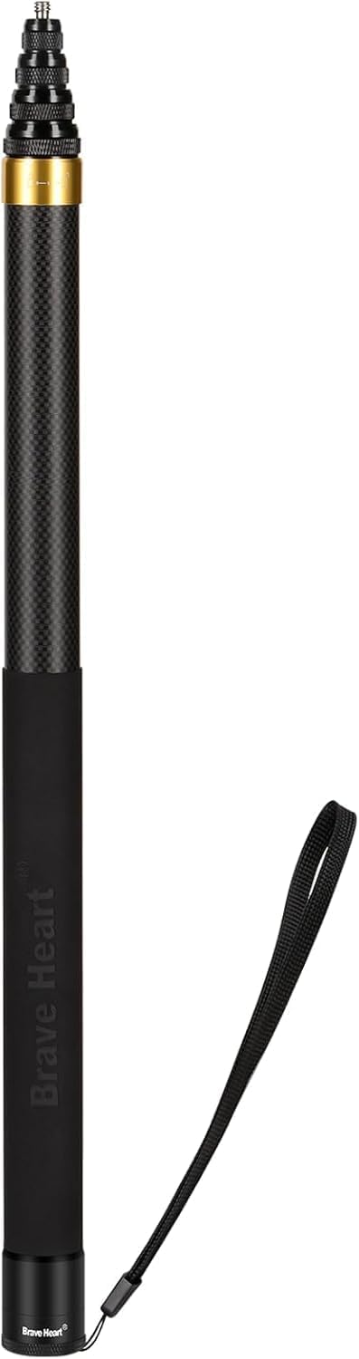 Carbon Fiber Invisible Extended Selfie Stick for Insta360 Cameras
