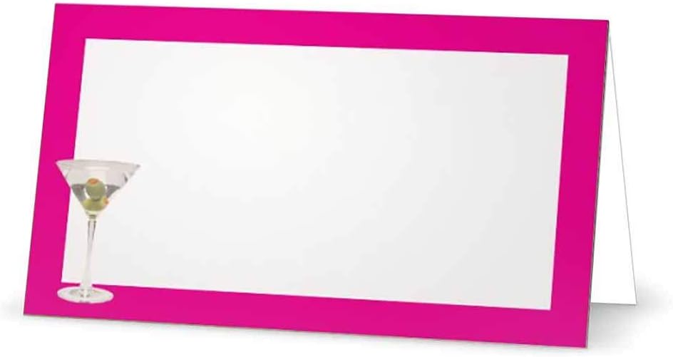 Fuchsia Martini Place Cards - Elegant Event Stationery