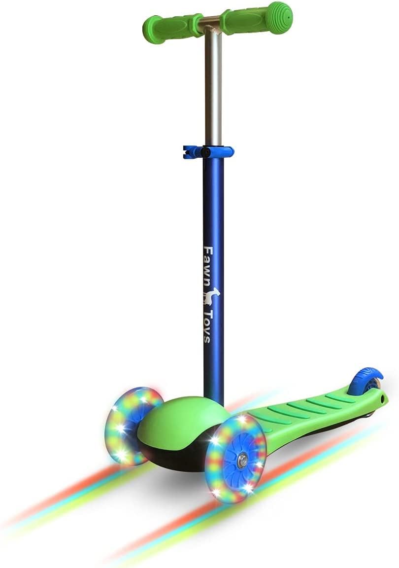 3-Wheel Junior Kick Scooter with Flashing Wheels for Kids