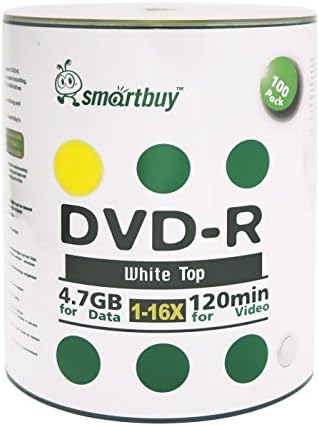 Smart Buy 1000 Pack DVD-R 4.7GB 16X Blank Discs for Data Storage