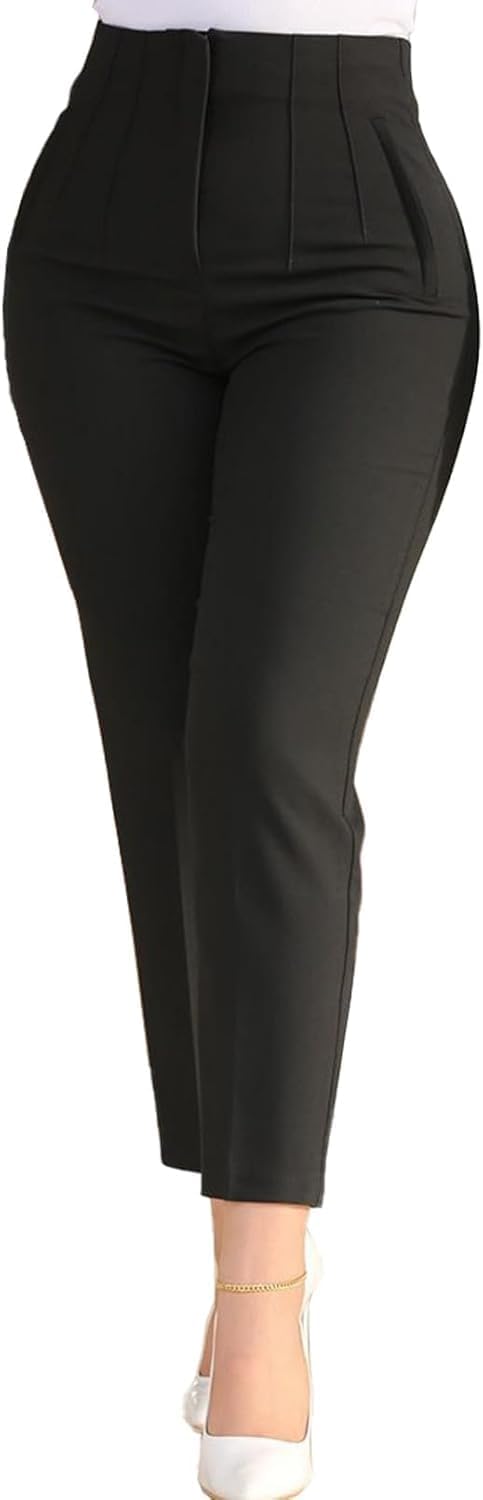 Womens Straight Leg Pants 2025 High Waisted Stretchy Trousers