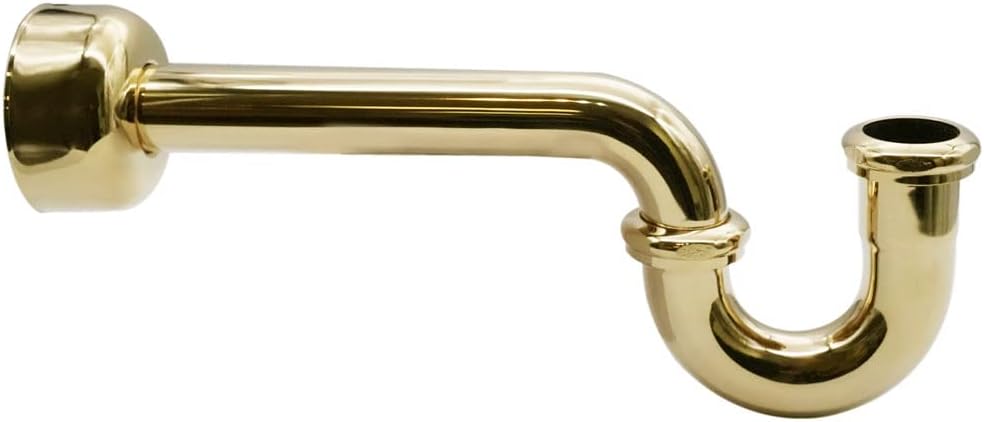 Westbrass A400-1-01 P-Trap with High Box Flange in Polished Brass