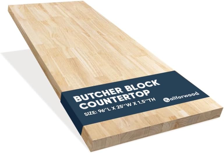 Hevea Solid Wood Butcher Block Countertop for DIY Projects