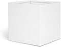 White Steel Planter Square 26 in Galvanized Planter Box - Durable Cube