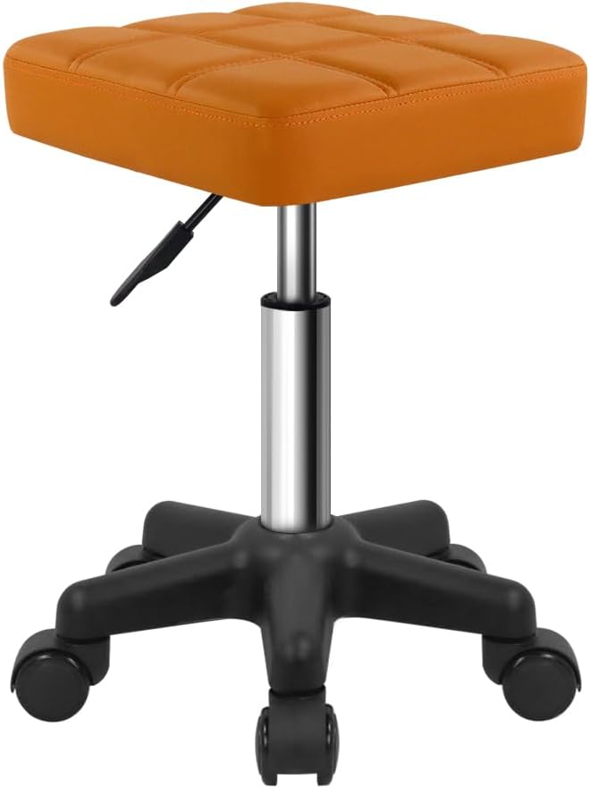 FURWOO Square Swivel Stool with Wheels for Spa and Salon Use