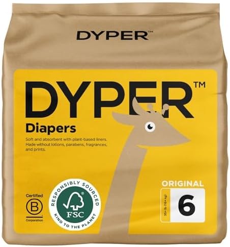 DYPER Size 6 Baby Diapers | Plant-Based & Hypoallergenic