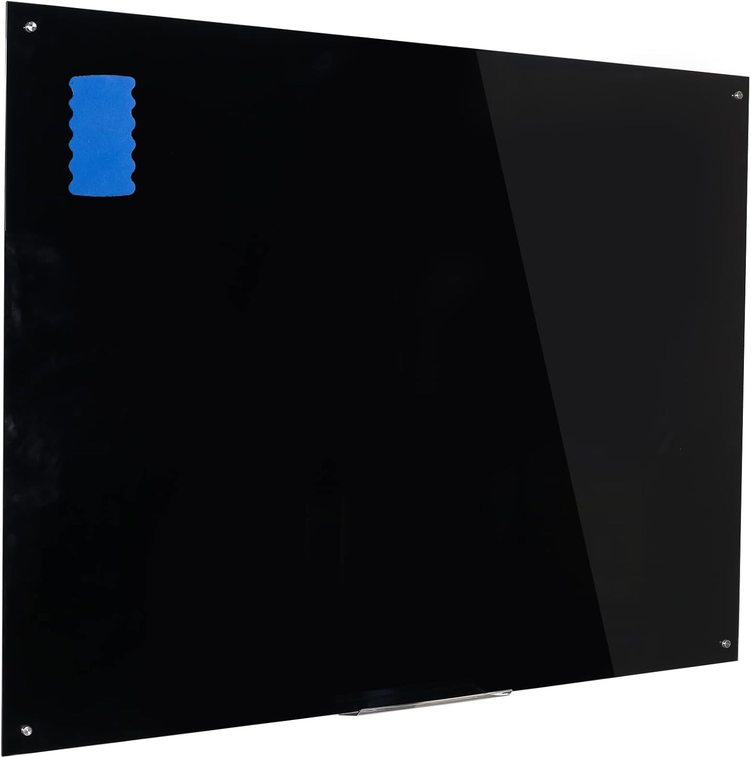48in x 36in Magnetic Black Glass Board - Frameless Dry Erase
