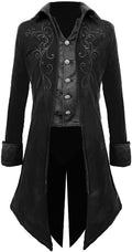 Mens Steampunk Velvet Tailcoat Jacket - Gothic Victorian Frock Coat