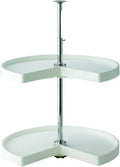 KV Lazy Susan Kidney Shaped 2 Polymer Shelves 24 in (Set) - Corner