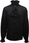 Satin Mens Steampunk Renaissance Gothic Pirate Shirt - Costume