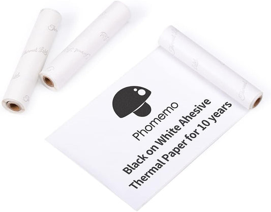 Phomemo Sticker Paper 3 Rolls, Black Text, 107mm